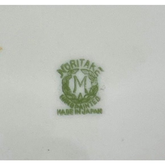 Antique Bowl Noritake Lusterware Octagonal Cut Out Tabs Art Deco Floral 9" x 2" - Picture 4 of 6